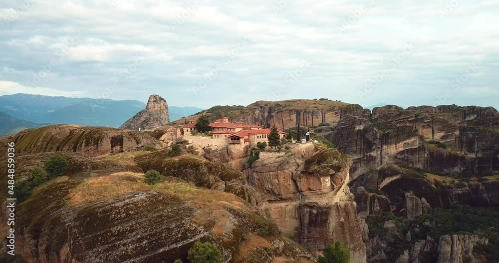 4K Aerial View Of The Mountains And Meteora Monasteries In Greece 4K Aerial View Of The Mountains And Meteora Monasteries In Greece