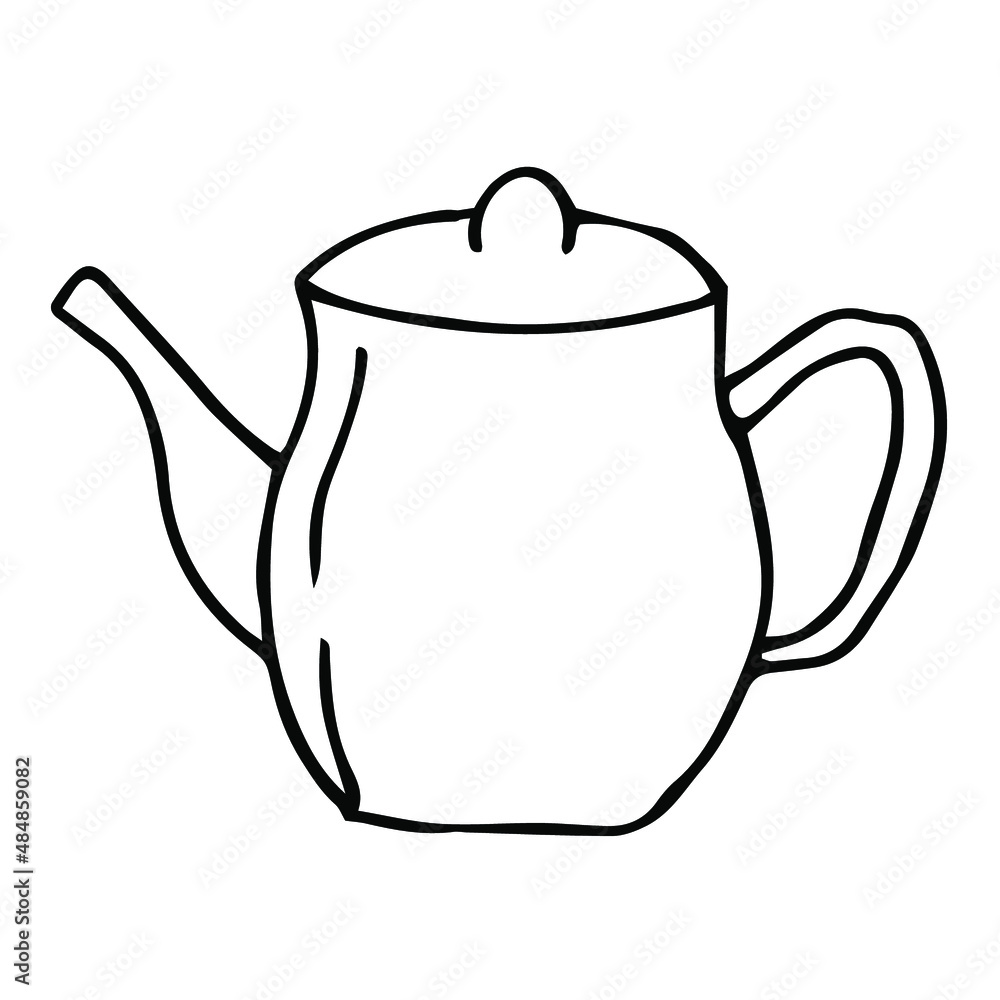 Teapot vector illustration, hand drawing doodle Teapot vector illustration, hand drawing doodle
