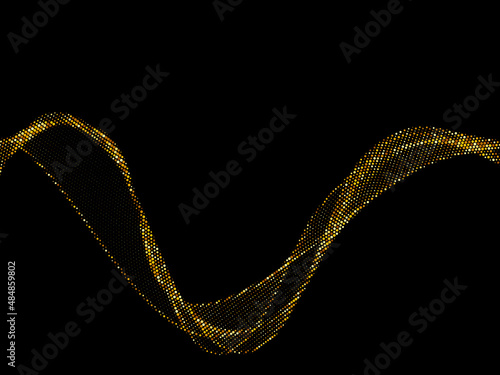 Abstract golden dots.Wave pattern. Abstract wave design element. eps 10
