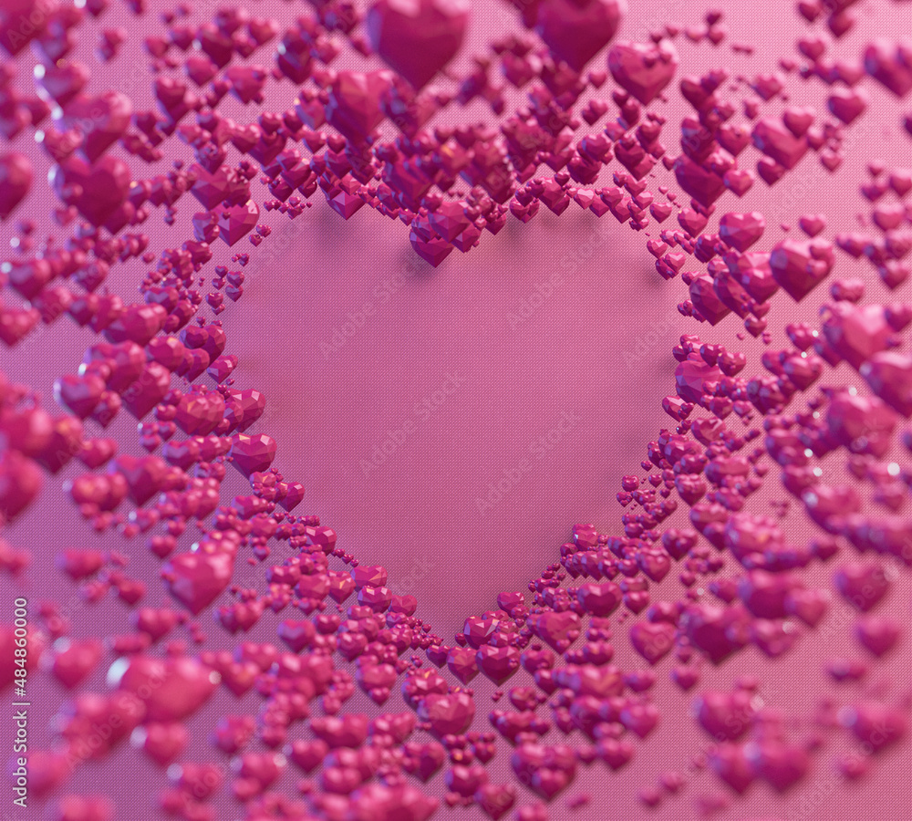 Obraz premium Love Low Poly Hearts