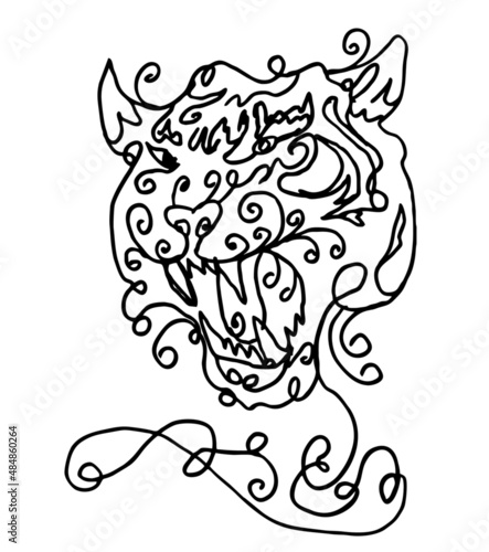 Photography Tattoo tribal wild cats tiger graphic design vector art