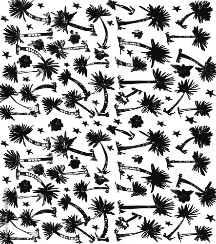 palm leaf plates graphic design vector art