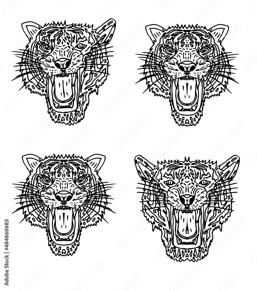 Tattoo tribal wild cats tiger graphic design vector art Tattoo tribal wild cats tiger graphic design vector art