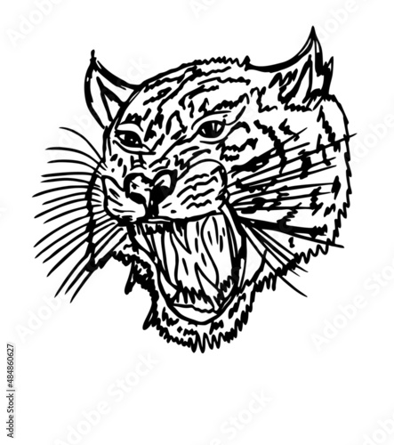 Canvas Print Tattoo tribal wild cats tiger graphic design vector art