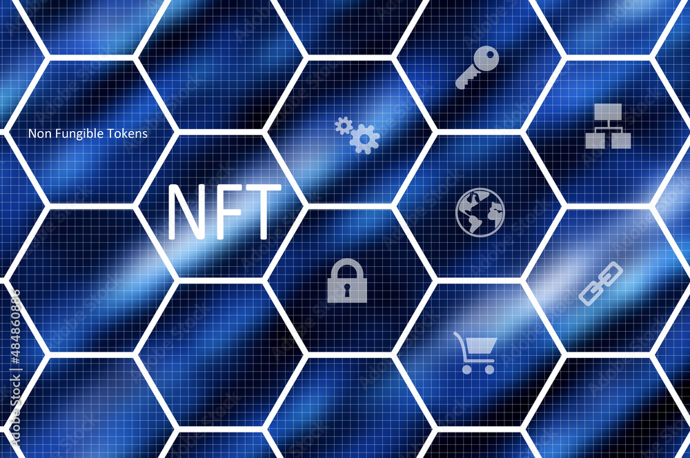 NFT or Non Fungible Tokens concept illustration NFT or Non Fungible Tokens concept illustration