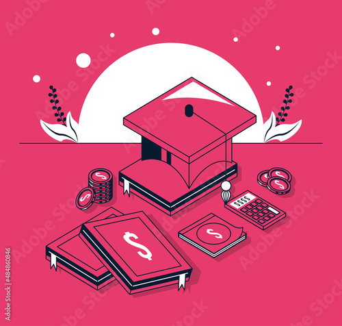 money with scholarship icons
