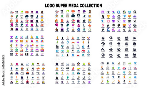 stock vector creative logo design mega collection abstract geometric business company