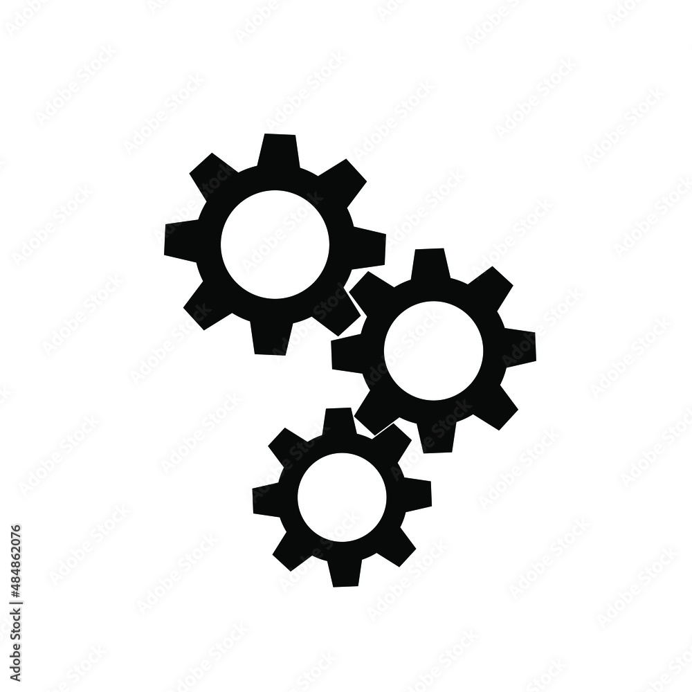 Perforated three gears integrated illustration vector black Perforated three gears integrated illustration vector black