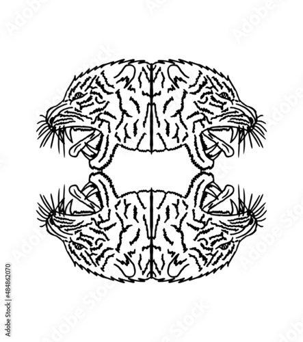 Photography Tattoo tribal wild cats tiger graphic design vector art