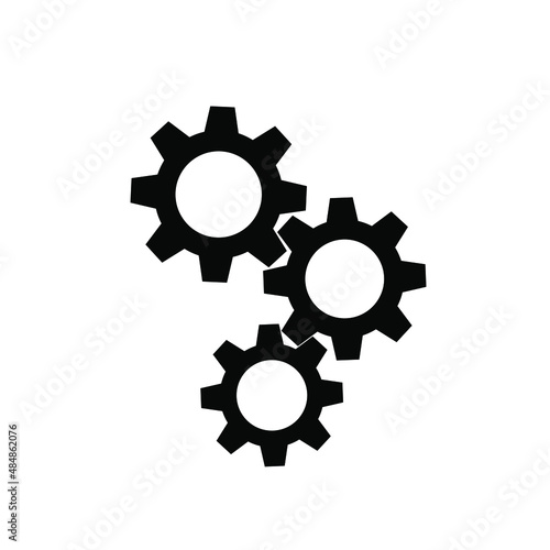 Perforated three gears integrated illustration vector black