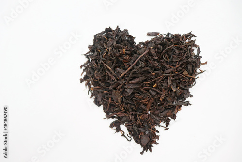 Beautiful loose black tea heart