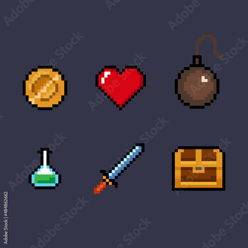 set of game icons
