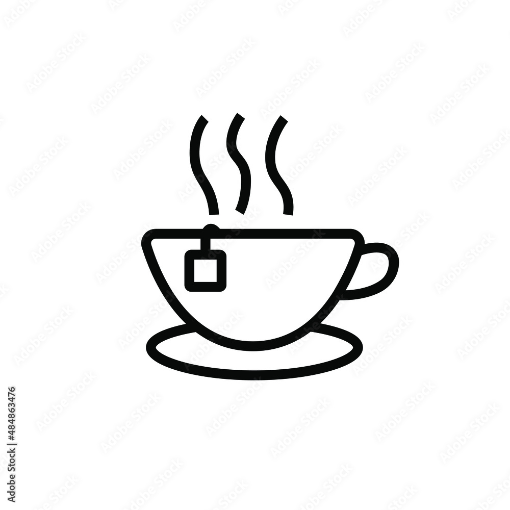 Hot tea outline illustration vector Hot tea outline illustration vector