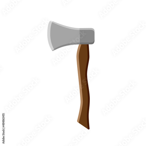 Axe vector illustration. Lumberjack in flat style. Battle axe isolated on white background.