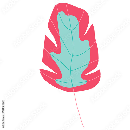 Abstract bright foliage. Flat illustration.