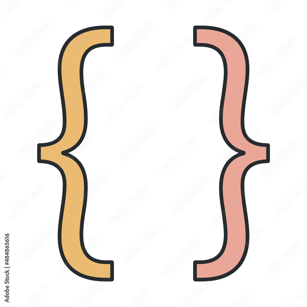 brackets icon from dentist collection. Thin outline brackets, bracket