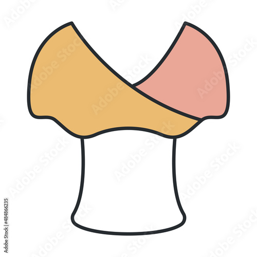 draped top icon from clothes collection. Thin outline draped top, top, decoration detailed offset lineal color icon isolated on white background. Line vector draped top sign, symbol for web and mobile