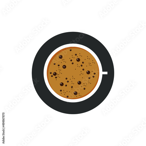 coffee cup illustration. an illustration of  coffee seen from the top view