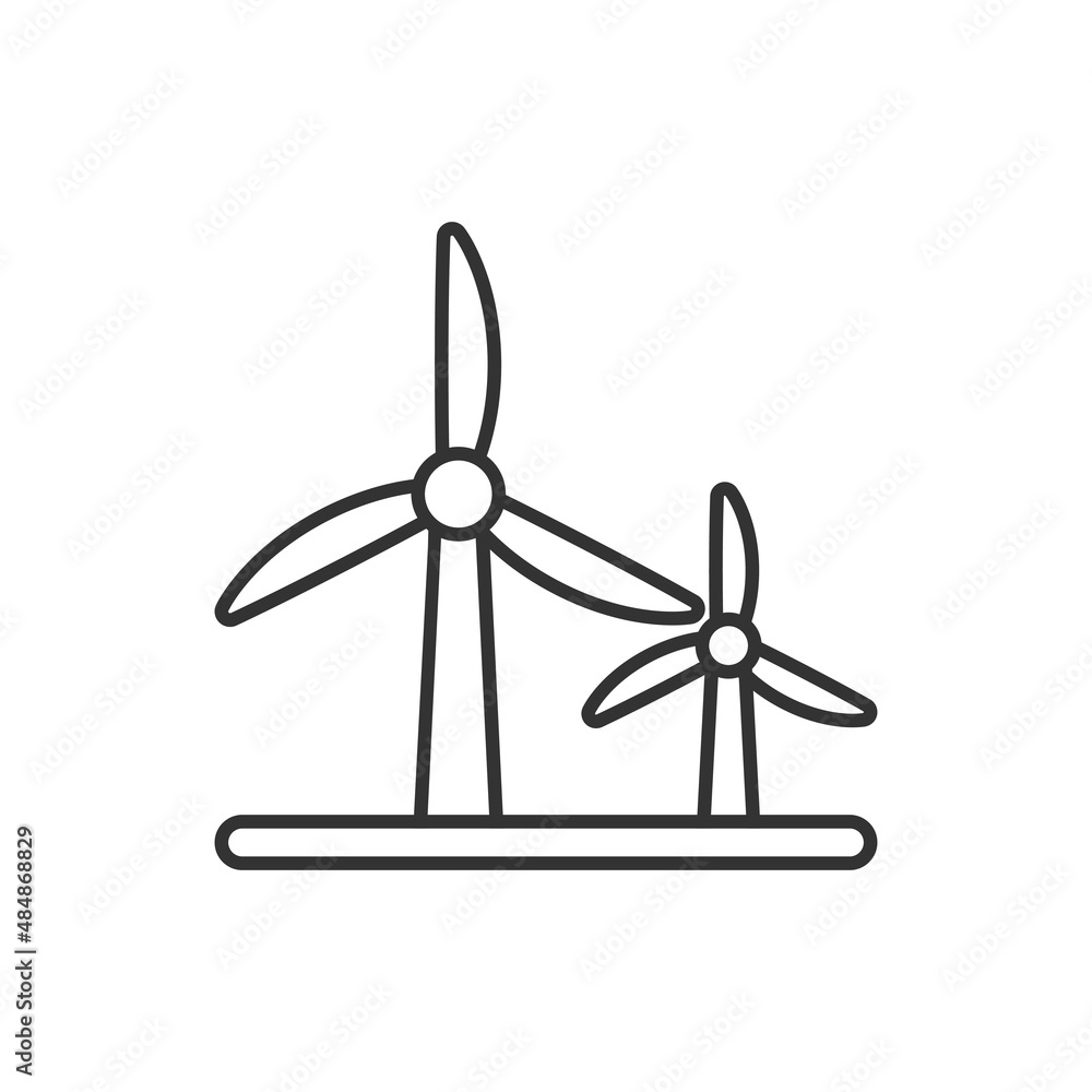 Wind power plant icon in flat style. Turbine vector illustration on white isolated background. Air energy sign business concept. Wind power plant icon in flat style. Turbine vector illustration on white isolated background. Air energy sign business concept.