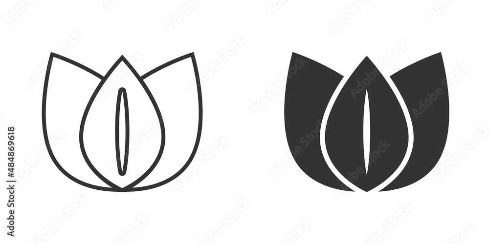 Leaf icon in flat style. Plant vector illustration on white isolated background. Flower sign business concept. Leaf icon in flat style. Plant vector illustration on white isolated background. Flower sign business concept.