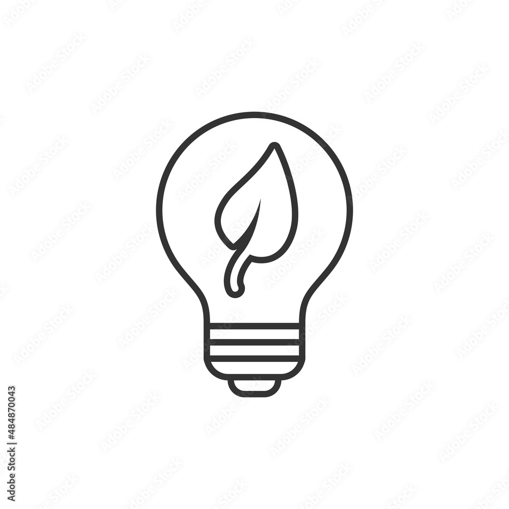 Light bulb icon in flat style. Lightbulb vector illustration on white isolated background. Energy lamp sign business concept. Light bulb icon in flat style. Lightbulb vector illustration on white isolated background. Energy lamp sign business concept.