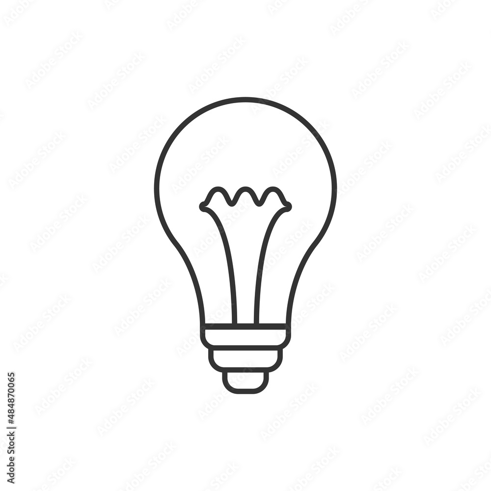 Light bulb icon in flat style. Lightbulb vector illustration on white isolated background. Energy lamp sign business concept. Light bulb icon in flat style. Lightbulb vector illustration on white isolated background. Energy lamp sign business concept.