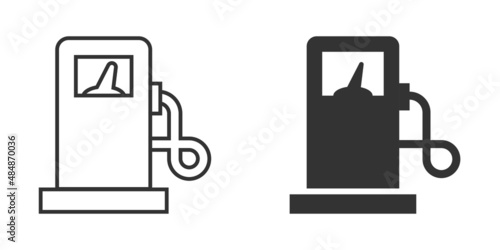 Fuel pump icon in flat style. Gas station sign vector illustration on white isolated background. Petrol business concept.