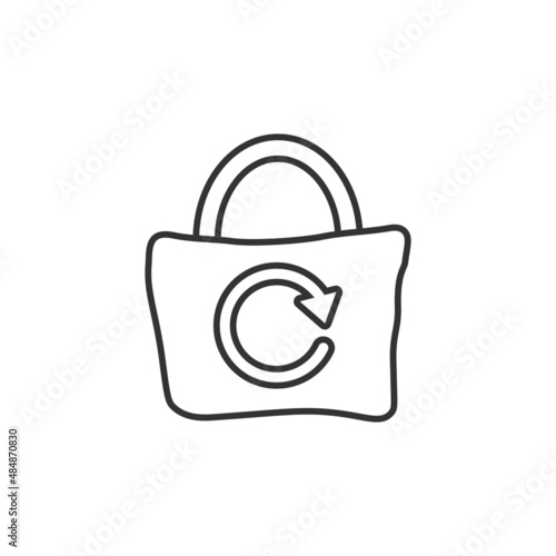Eco bag icon in flat style. Ecobag vector illustration on white isolated background. Reusable shopper sign business concept.