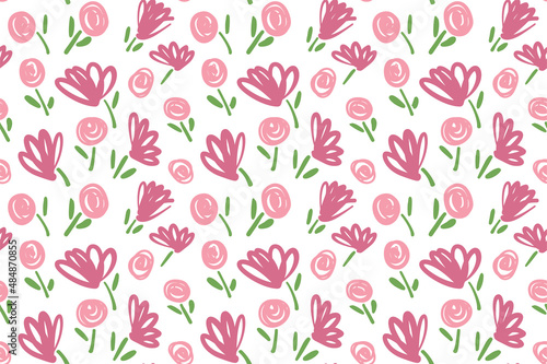 Flower Pattern - Seamless Vector Background