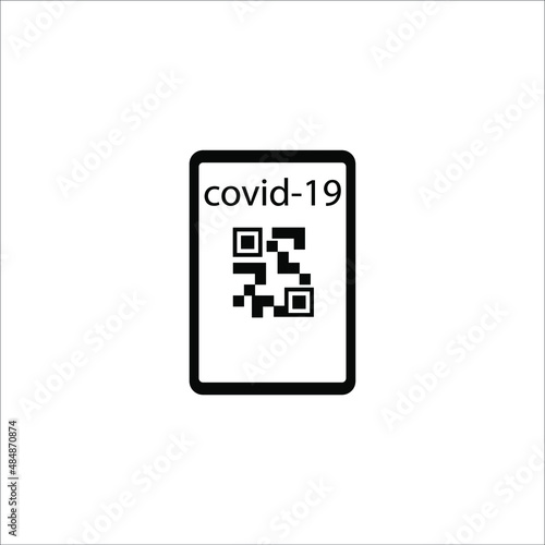 covid-19 vaccination certificate icon, vector, illustration, symbol