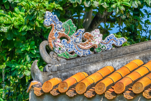 Decoration of the Hien Lam Cac house in the Imperial City with the Purple Forbidden City within the Citadel in Hue, Vietnam. Imperial Royal Palace of Nguyen dynasty photo