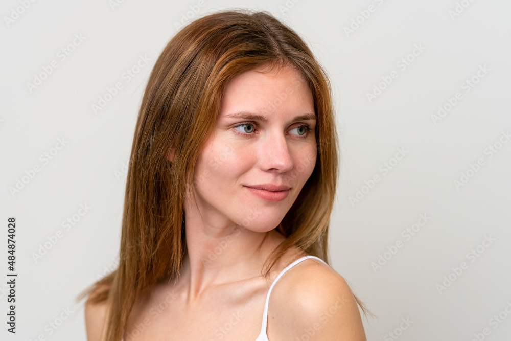 Portrait of pretty young woman over isolated white background Portrait of pretty young woman over isolated white background