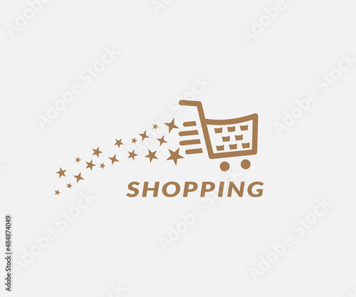 A trolley shopping cart logo icon design shop vector image