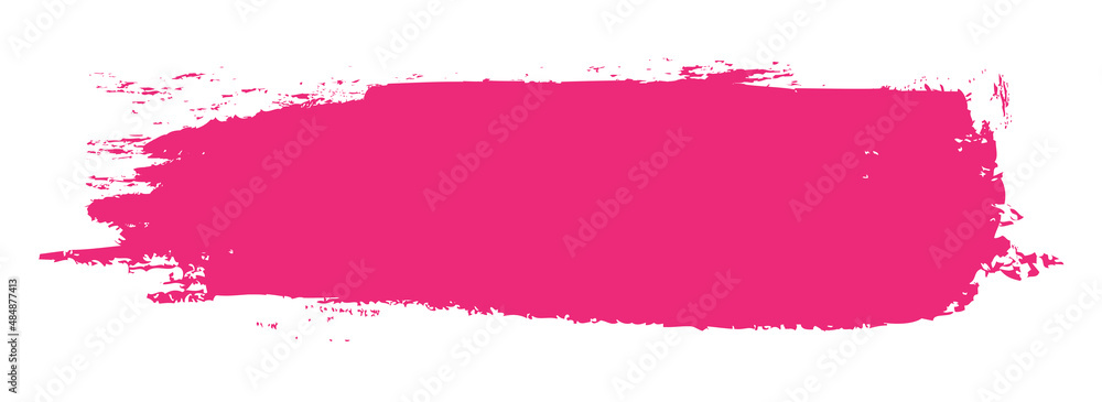 Pink brush stroke isolated on white background. Trendy brush stroke vector for pink ink paint, grunge backdrop, dirt banner, watercolor design and dirty texture. Brush stroke vector