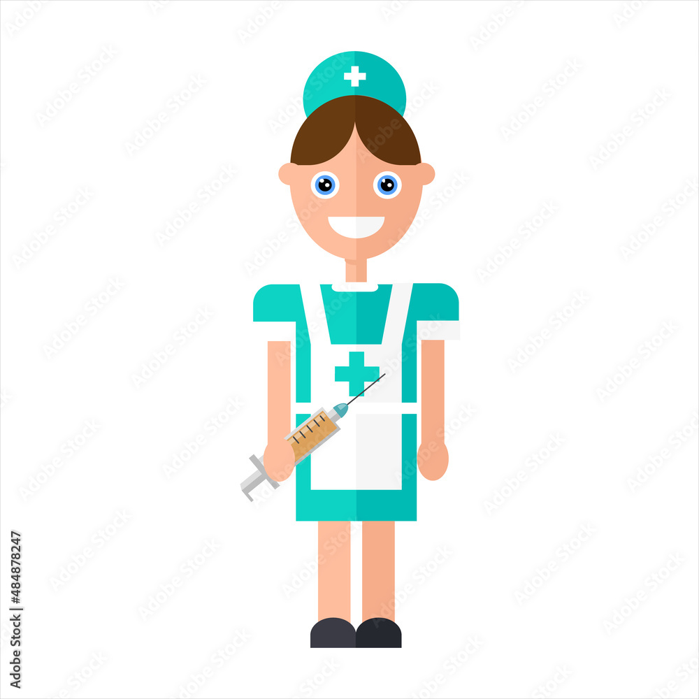 Nurse with a syringe. 