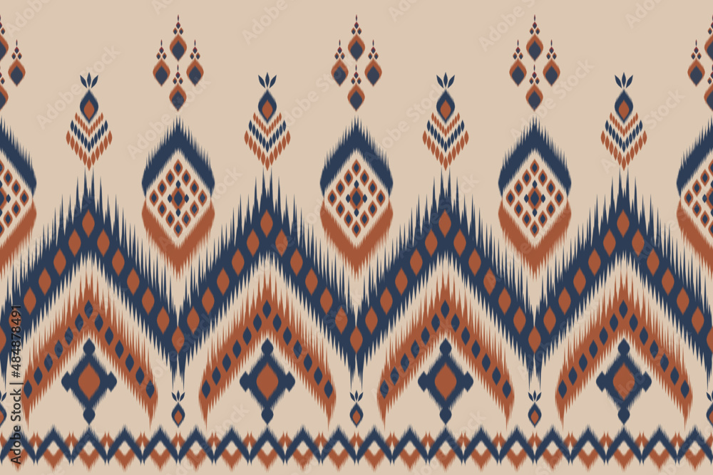 Foto Ethnic ikat beautiful seamless pattern