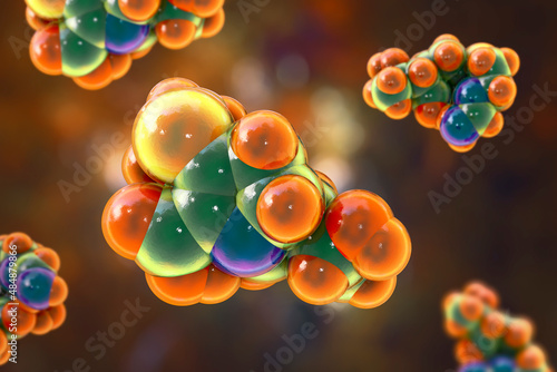 Imipenem antibiotic molecule, 3D illustration photo