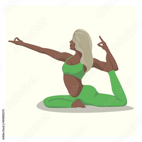 yogi girl in a green suit
