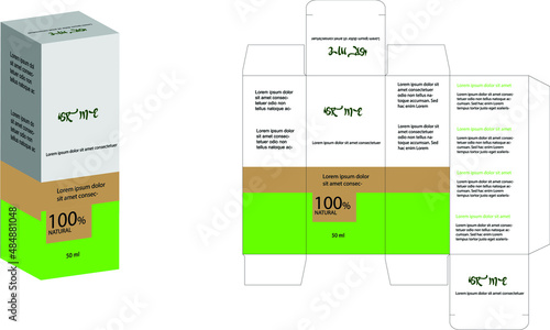 Packaging Design Cosmetics, cut the carton. Shampoos, creams, perfumes, balm.Box design,