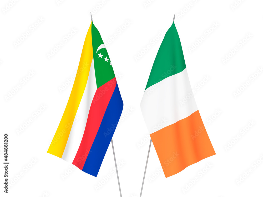 Ireland and Union of the Comoros flags Ireland and Union of the Comoros flags
