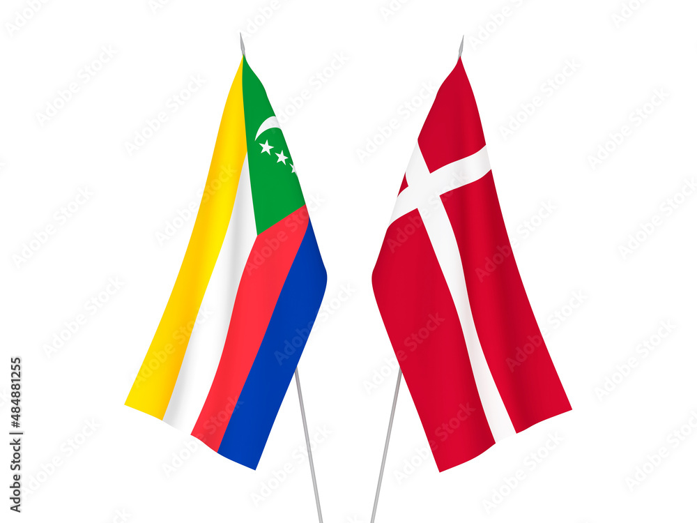 Union of the Comoros and Denmark flags