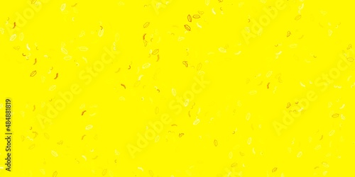 Light Yellow vector texture with women's rights symbols.