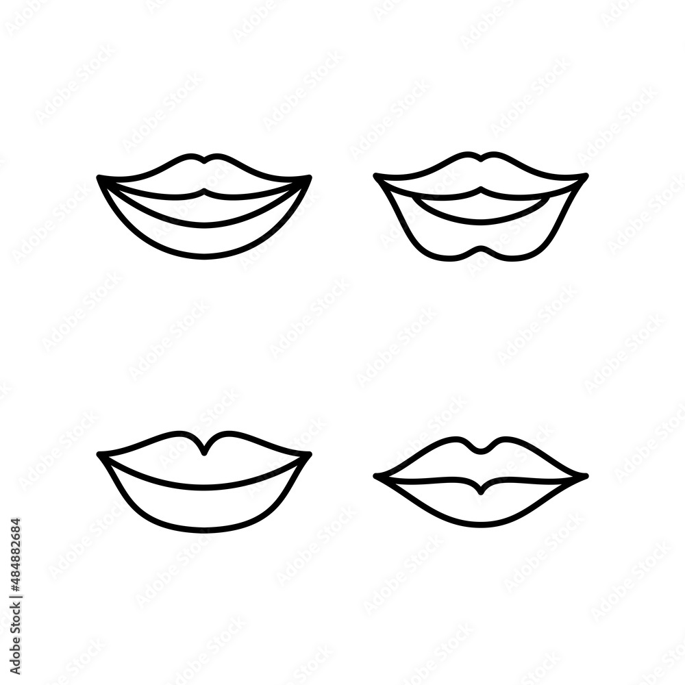 Lips Icon Vector Design Template Illustration Sign And Symbol Lips Icon Vector Design Template Illustration Sign And Symbol