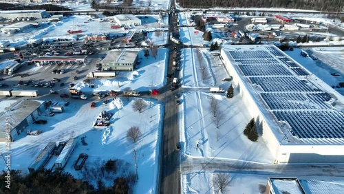 Aerial Freedom convoy 2022 leaving Kingston Ontario Canada photo