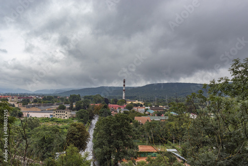 Panoramic view from the walls of the old Uzhgorod castle, Zakarpattya region, Western Ukraine