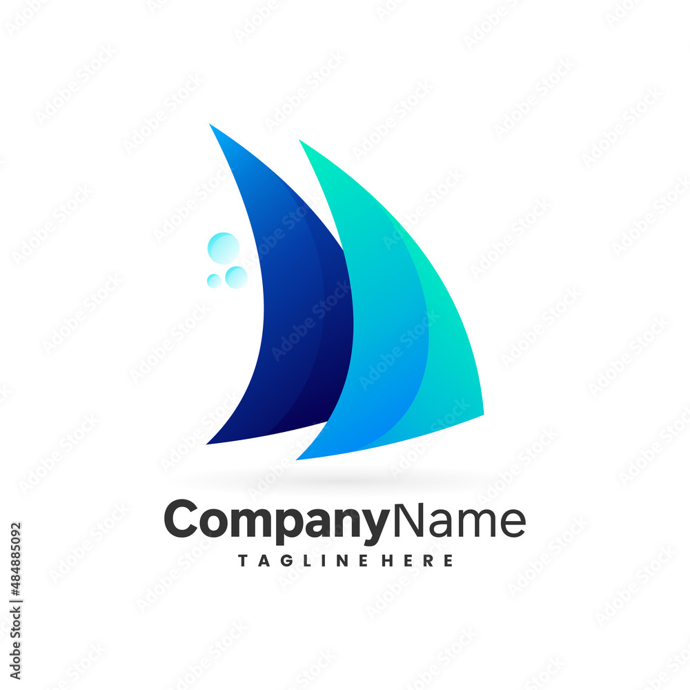 two shark fin vector logo design template two shark fin vector logo design template