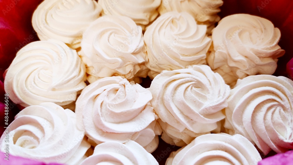 Close up view of delicious zefir Close up view of delicious zefir