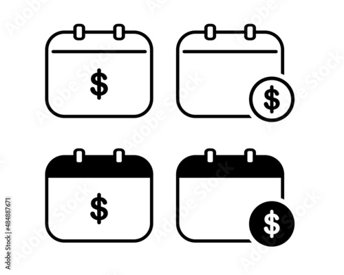Calendar with dollar icon. Tax and payment. Vector illustration