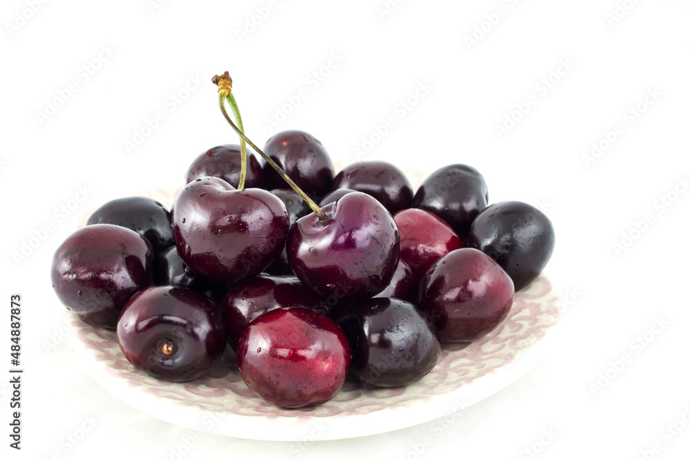 Fresh cherries on a white background Fresh cherries on a white background