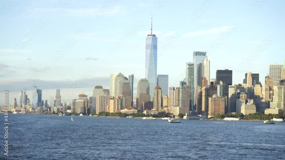 New York, America. New York seen from the ship. 4k video. New York, America. New York seen from the ship. 4k video.